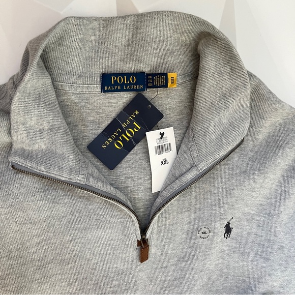 Polo Ralph Lauren Men’s XXL Gray Zip Pullover Sweater Classic-Vintage Look - Picture 6 of 13